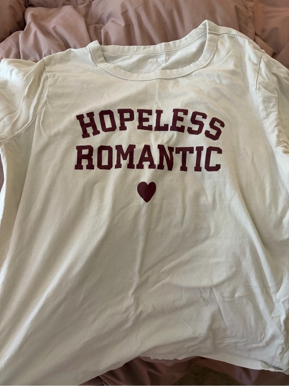 Old Navy Light Sage Graphic Tee with Burgundy Print